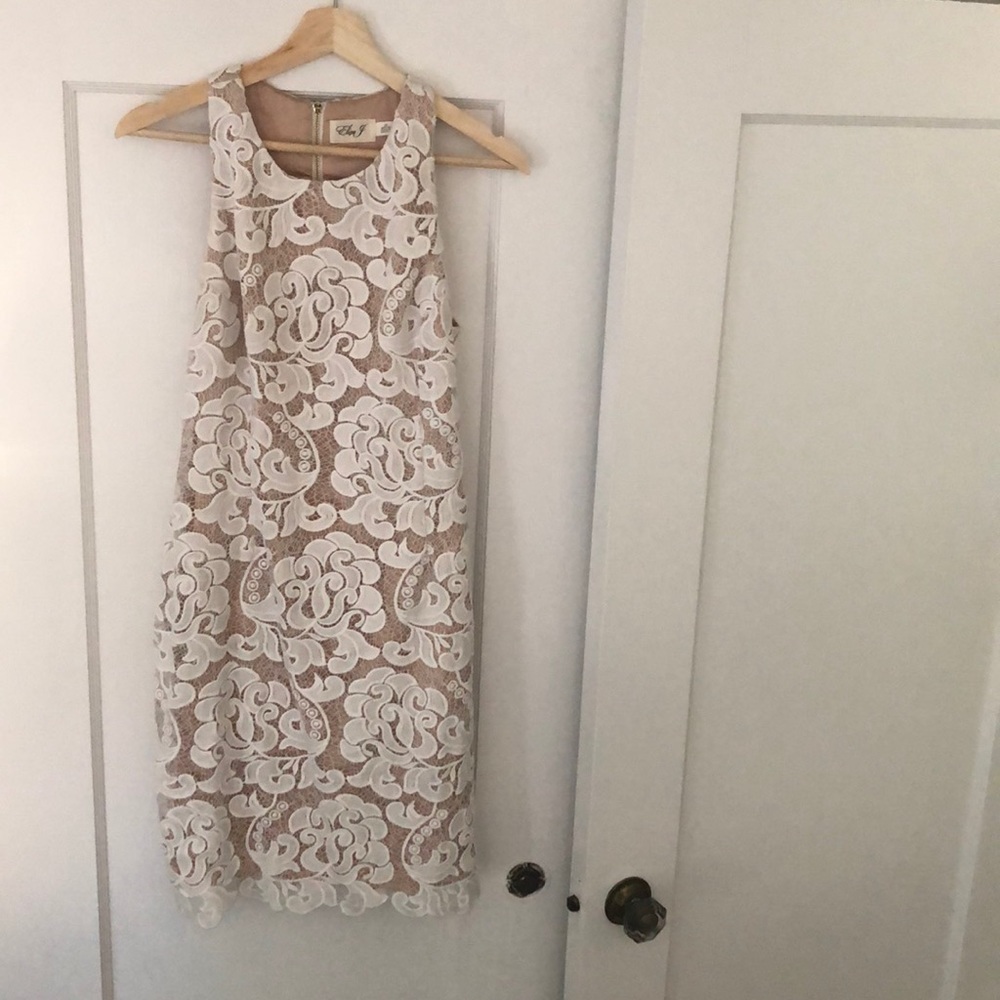 Eliza J white lace racer back dress